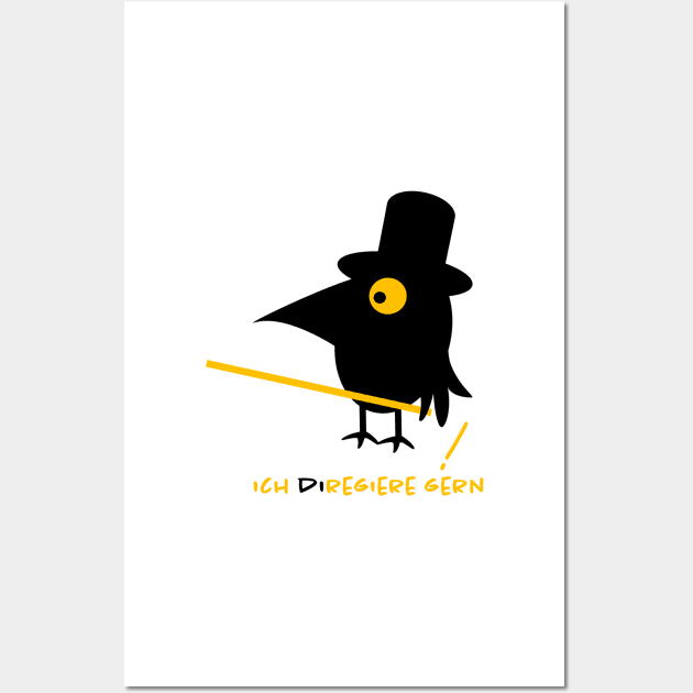 Raven as a conductor Wall Art by spontania